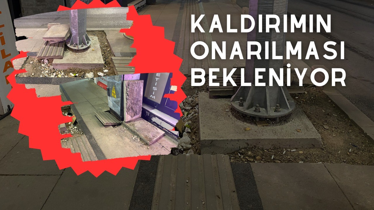 Kaldırımın Onarılması Bekleniyor