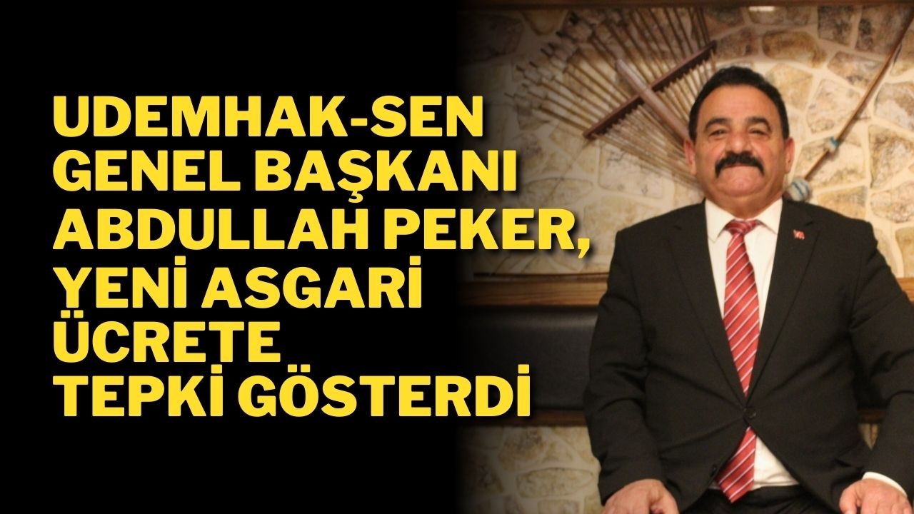 UDEMHAK-SEN Genel Başkanı Abdullah Peker,  Yeni Asgari Ücrete Tepki Gösterdi