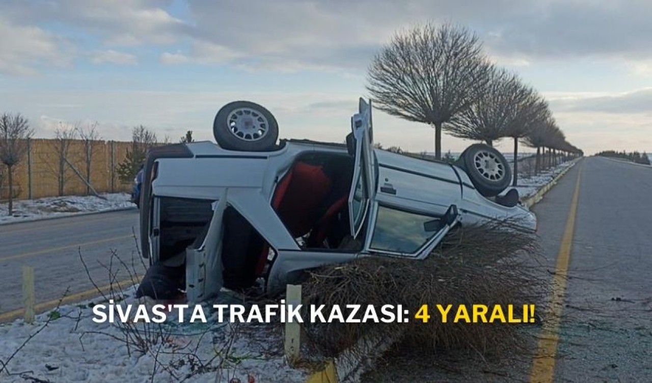 Sivas'ta Trafik Kazası: 4 Yaralı!