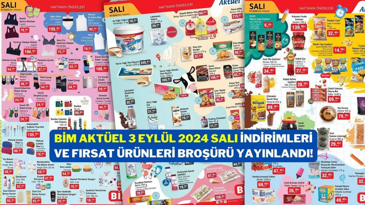 BİM Aktüel 3 Eylül 2024 Salı İndirimleri ve Fırsat Ürünleri Broşürü yayınlandı!