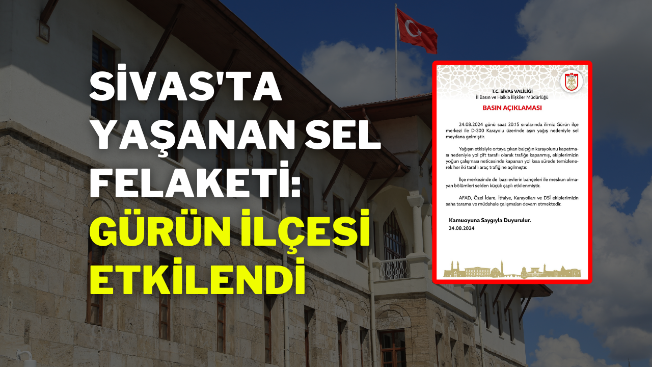 Sivas'ta Yaşanan Sel Felaketi: Gürün İlçesi Etkilendi