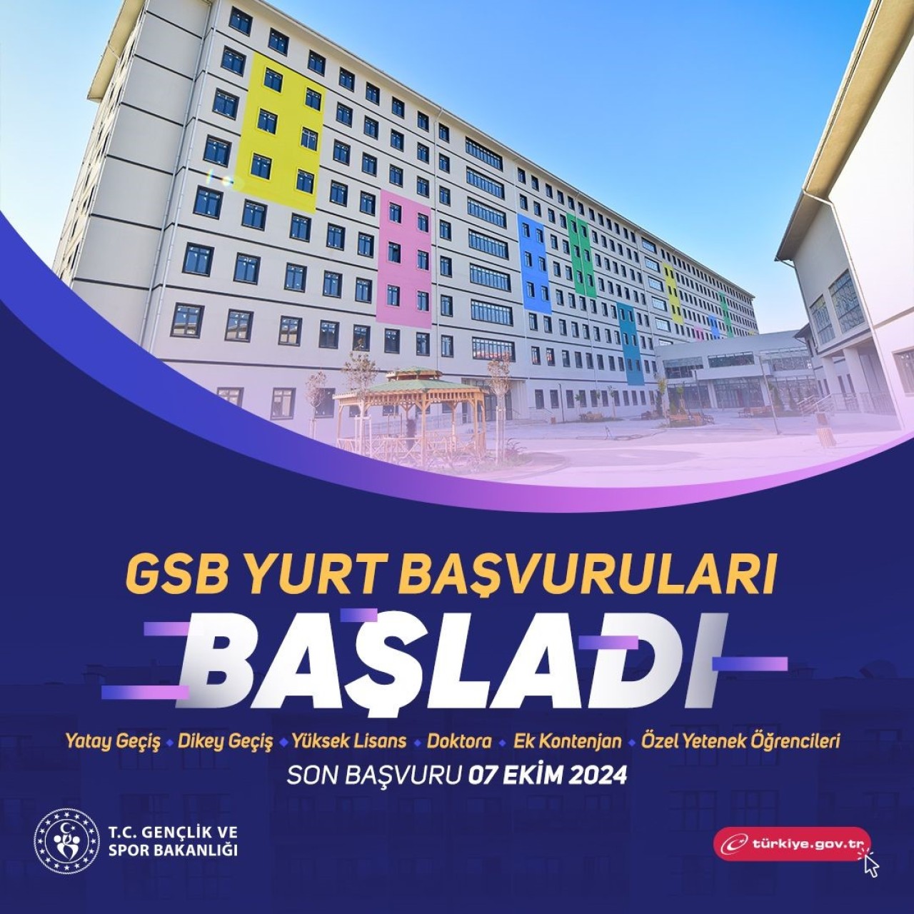 Gençlik ve Spor Bakanlığı’ndan Yurt Başvuruları İçin Duyuru