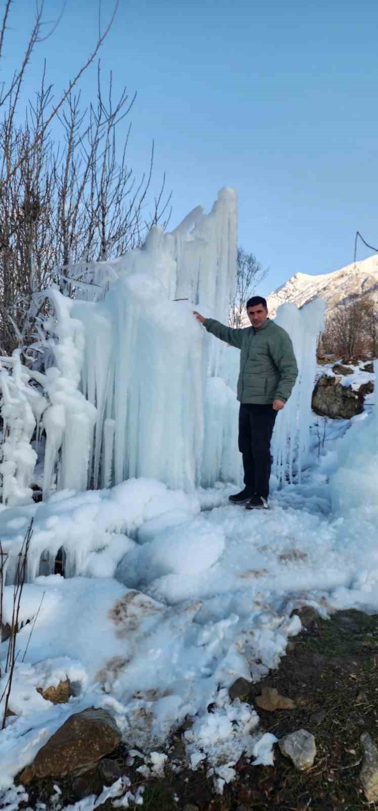 Ağaçtaki Buz Sarkıtları Görenleri Büyülüyor