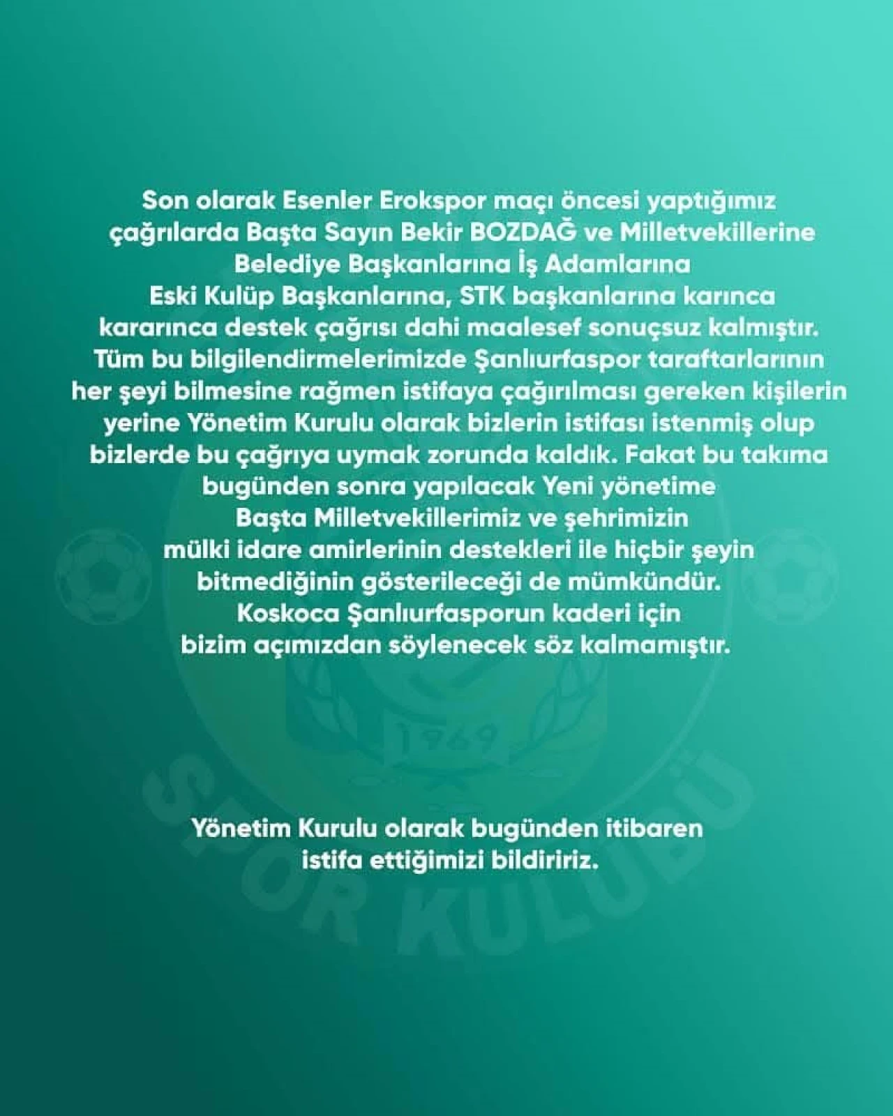 Şanlıurfaspor Yönetimi, Taraftar Baskısıyla İstifa Etti!