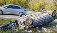 Zonguldak’ta Takla Atan Otomobilde 2 Kişi Yaralandı