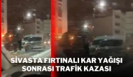 Sivasta Fırtınalı Kar Yağışı Sonrası Trafik Kazası