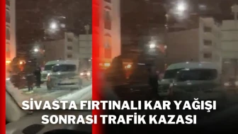 Sivasta Fırtınalı Kar Yağışı Sonrası Trafik Kazası