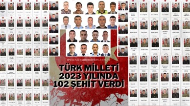 Türk Milleti 2023 Yılında 102 Şehit Verdi