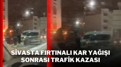 Sivasta Fırtınalı Kar Yağışı Sonrası Trafik Kazası