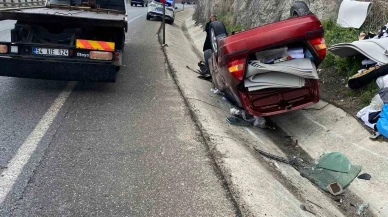 Takla Atan Otomobil Su Kanalına Devrildi