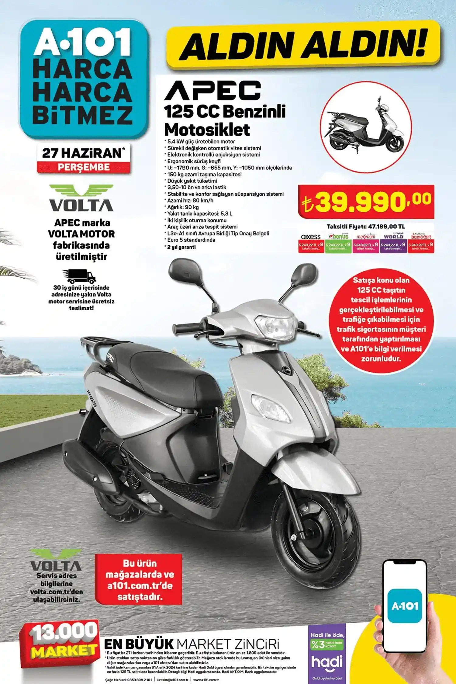 A101 27 Haziran 2024 Katalog Volta Motor